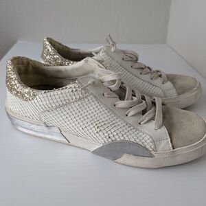 Dolce Vita Sneaker Women's White and Gold Sneakers